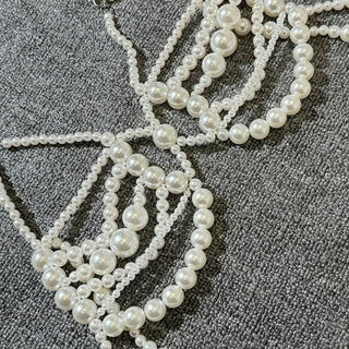 Halter hollow out beaded self tie cut out top