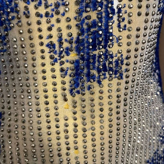 U neck beaded contrast zip-up cami maxi dress