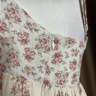 Flower print adjustable o ring zip-up cami mini dress