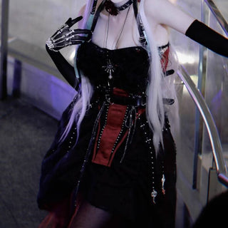 Corset feather lace up contrast tube top