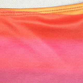 Ruched gradient striped hollow out slit maxi skirt set