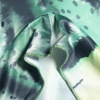 Halter self tie cross front high slit striped print maxi dress