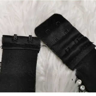 Crewneck hollow out see through beaded button cut out top