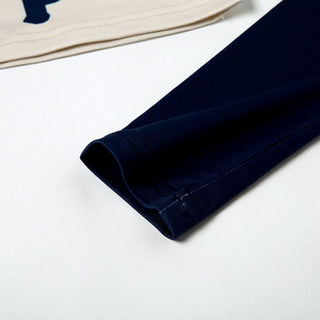 High neck print long sleeve contrast crop top