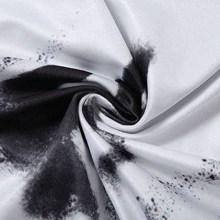 Halter button lace hem print backless top