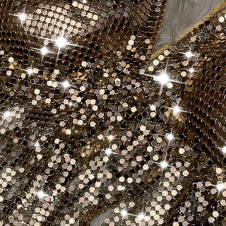 V neck halter self tie tassels glitter top