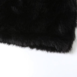 PU leather fluffy zip-up backless tube mini dress