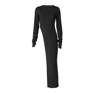 Long sleeve crewneck solid slit top