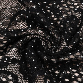 Lace hem beaded backless zip-up tube mini dress