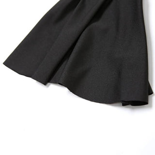 Long flared sleeve self tie v neck ruffle mini dress