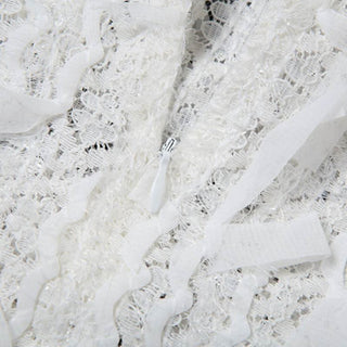 Deep V neck halter self tie backless zip-up mini dress