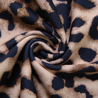 Cross back leopard print lace patchwork mini dress