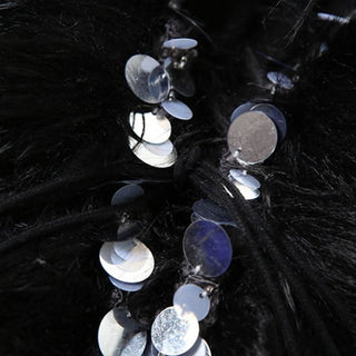 Long sleeve fluffy v neck glitter solid top