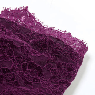 Lace hem slit backless solid tube top