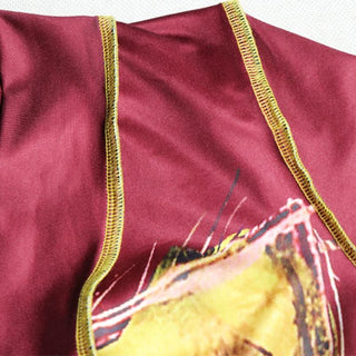 Long sleeve v neck button stitch print maxi skirt set