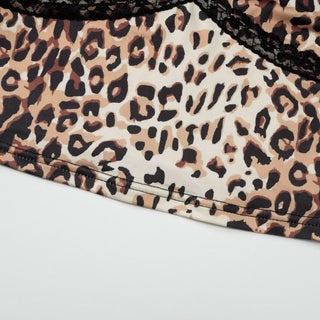 V neck lace hem leopard print backless cami top