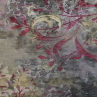 High neck long sleeve print ruffle contrast top