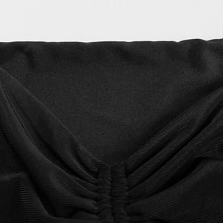 Mesh long sleeve v neck leopard print ruched top