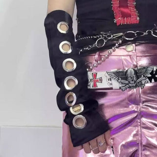 Hollow out o ring solid gloves