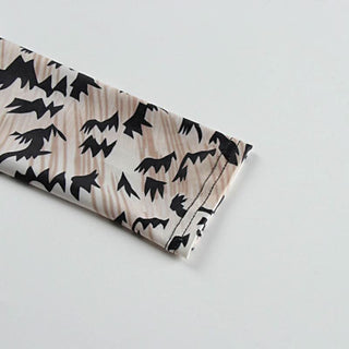 Long sleeve crewneck print backless mini dress