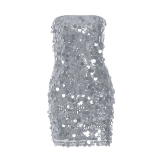 Glitter backless tube mini dress