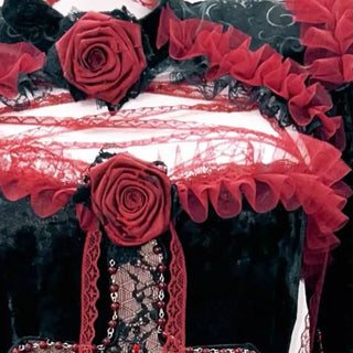 Long sleeve flower applique ruffle feather maxi dress