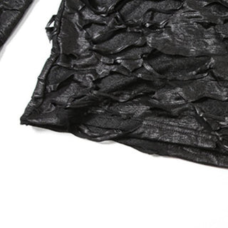 Long sleeve high neck see through hollow out cut out mini dress