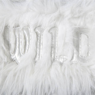 Long sleeve off shoulder feather letter embroidery top