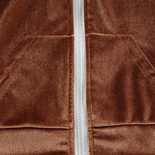 Hoodie zip-up drawstring long sleeve velvet pant set