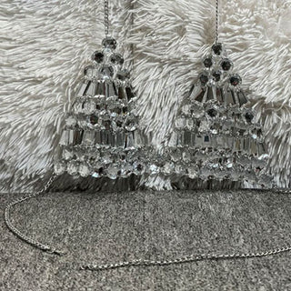 Halter metal chain beaded v neck top