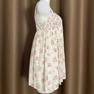 Flower print adjustable o ring zip-up cami mini dress