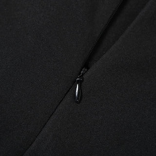 Off shoulder lace hem v neck zip-up bodysuit