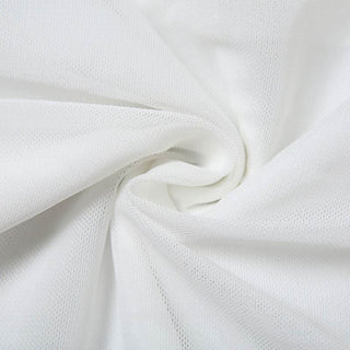 Long sleeve square neck irregular ruched mesh top