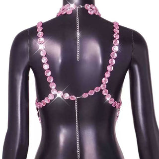 Halter star pattern backless gem chain top