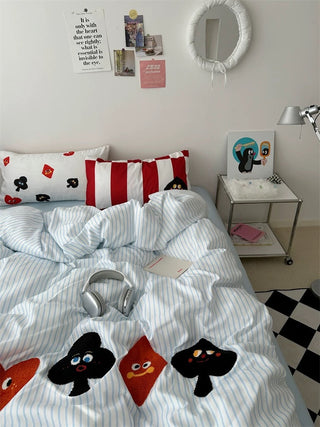 Cartoon Playing Card Bedding Set