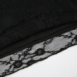 Lace splicing V-neck top