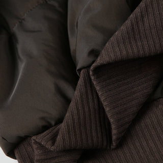 Fur hooded cotton cropped zipper