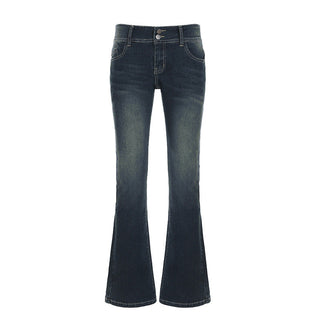 Washed low waist flared jeans