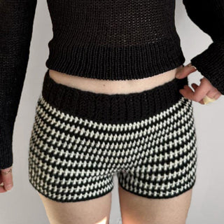 Striped woolen shorts