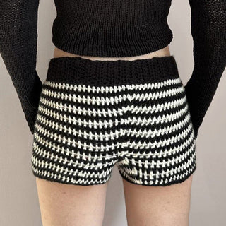 Striped woolen shorts