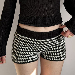 Striped woolen shorts