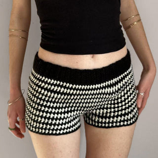 Striped woolen shorts