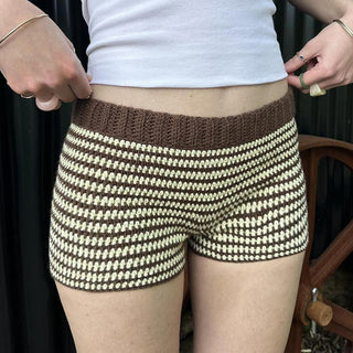 Striped woolen shorts