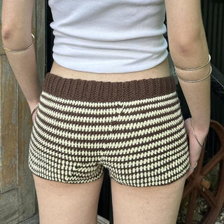 Striped woolen shorts