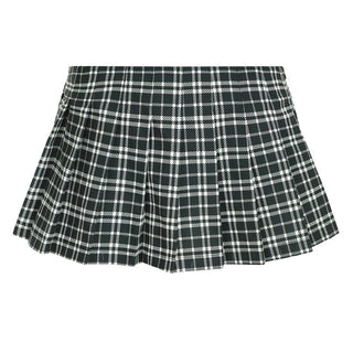 Plaid A-line pleated skirt
