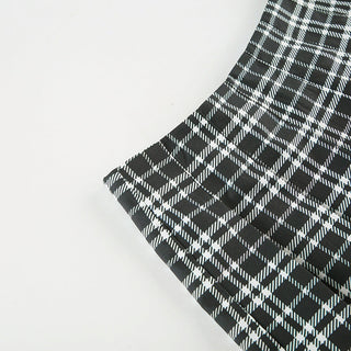 Plaid A-line pleated skirt