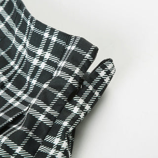Plaid A-line pleated skirt