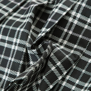 Plaid A-line pleated skirt