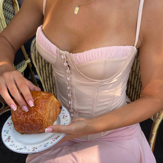Textured Ruffle Hem Corset top