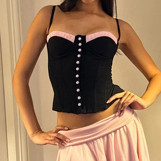 Textured Ruffle Hem Corset top